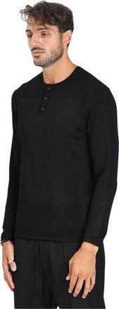 A|X Armani Exchange Zwarte Henley-stijl Trui - Heren - Longsleeves - Zwart - L - Tops