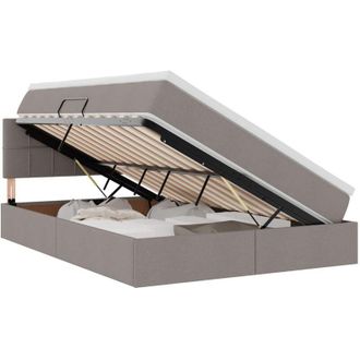 vidaXL Storage Bed with Mattress Taupe 120 x 200 cm Engineered Wood vidaXL