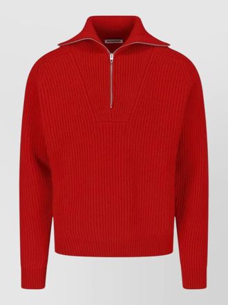 Jil Sander high collar ribbed long sleeve sweater
