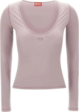 Diesel T-Elphin Top - Dames - Longsleeves - Paars - S - Nylon - Tops