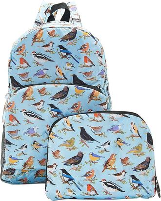 Eco Chic Unisexs Compact Classic Backpack, Wild Birds Blue, One Size