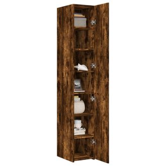 Berkfield Home Highboard Smoked Oak 30x42.5x185 cm Engineered Wood in Brown