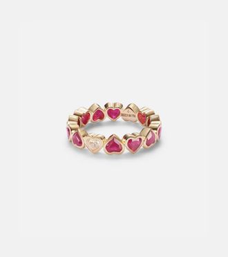 Shay Jewelry 18kt yellow gold ring with rubies and diamonds