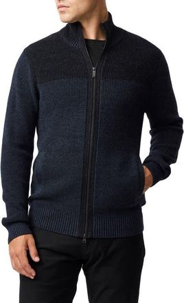 Rodd & Gunn Newall Merino Wool Zip Cardigan in Eclipse at Nordstrom, Size Small