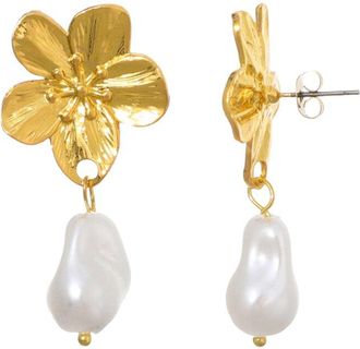Adornia Adornia Spring2 18K Faux-Pearl Earrings