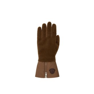 Moncler Moncler Teddy Gloves, Men, Brown, Size: Xl