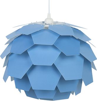 Beliani L&aacute;mpara De Techo Moderna Con Dise&ntilde;o Floral Pantalla Geom&eacute;trica Azul Peque&ntilde;a Segre