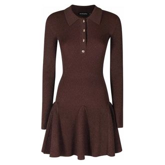 Retrof&ecirc;te Biona gebreide jurk - Dames - Jurken - Bruin - Maat: S Nylon
