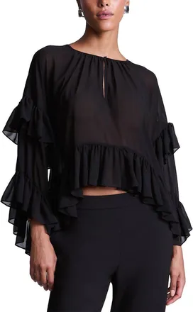 Bcbgmaxazria Ruffle Swing Top