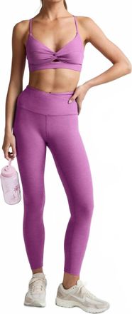 Beyond Yoga Spacedye Caught In The Midi High Waisted Leggings In Fun Fuchsia Heather