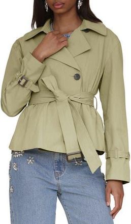 Avec Les Filles Belted Trench Jacket in Soft Sage at Nordstrom Rack, Size Xx-Large