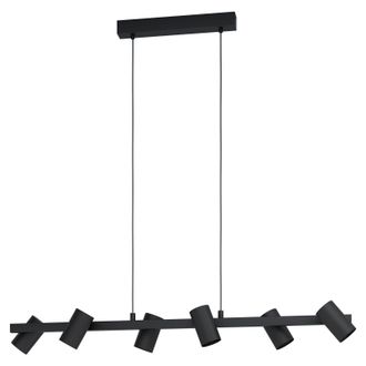 Loops Pendant Ceiling Light 6 Spots Track Colour Black Shade Bulb E14 6x25W