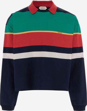 Versace Polo De Algod&oacute;n A Rayas