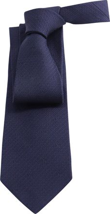 Mario Valentino Valentino V Logo Textured Tie in Blue Silk