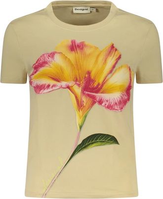 Desigual Stockholm T-Shirt - Dames - T-shirts - Beige - XL - Katoen - Tops