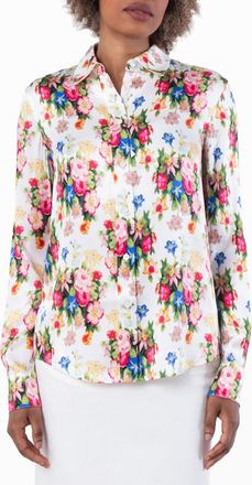 Loewe Floral-Printed Button-Up Shirt, Brand Size 34 ( US Size 2 )