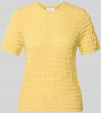 Jake*s Strickshirt aus Viskose-Mix mit Rundhalsausschnitt in GELB, Gr&ouml;&szlig;e XXL