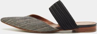 Malone Souliers Beige/black Canvas Maisie Mules