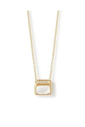 Astley Clarke Gold Aurora Ridge Mother of Pearl Necklace at Nordstrom, Size 18