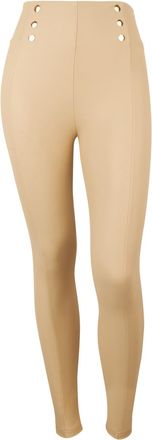 Freddy Pantaloni WR.UP similpelle vita alta con bottoni decorativi