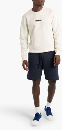 Orlebar Brown Stevenson Flocked Sweatshirt In White Sand