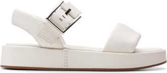 Clarks Womens Alda Strap Sandal, Off White Lea, 6.5 UK