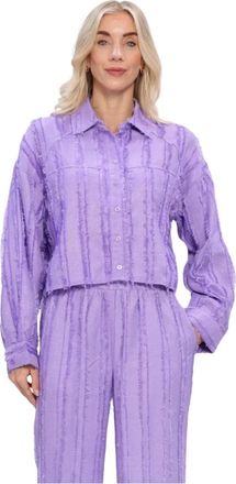 Refined Department Dames Blouses Saden - Dames - Overhemden - Paars - XS - Linnen - Overhemden