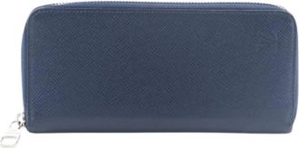 Louis Vuitton Pre-owned Wallets, male, Blue, Size: ONE SIZE Pre-owned Zippy Wallet Vertical Taiga Long Wallet