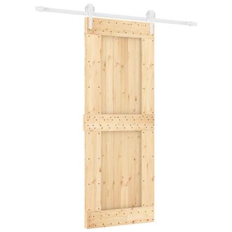 vidaXL Puerta Corredera Natural Y Blanco 80 X 210 Cm Vidaxl