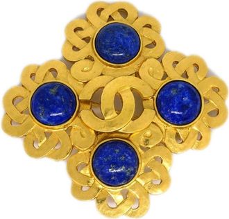 Chanel 1997 CC stone brooch - women - Gold Plated - One Size