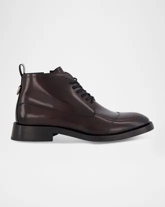 Karl Lagerfeld Men & apos;s Side Zip Leather Chukka Boots
