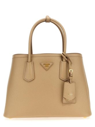 Prada Beige Logo Small Tote