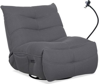 Home Heavenly Home Heavenly - Sill&oacute;n Gamer Dami, Tapizado En Tejido 3d Transpirable, Con Relax El&eacute;ctrico, Sistema Giratorio 360&ordm; Y Soporte M&oacute; Color: Gris