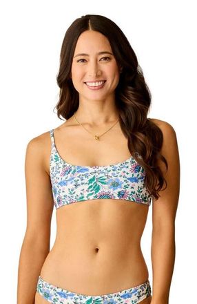 Carve Designs Escondido Compression Reversible Top in Lagoon/cloud Multifloral at Nordstrom, Size Xx-Small