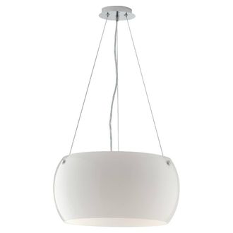 Netlighting EQUATORE 3 Light Cylindrical Pendant Ceiling Light White 40x20cm | Size: 40x20 cm