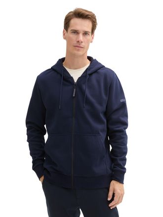 Tom Tailor Kapuzensweatjacke TOM TAILOR, Herren, Gr. 3XL, blau (sky captain blau), Sweatware, Obermaterial: 70% Baumwolle, 30% Polyester, unifarben, regular fit 