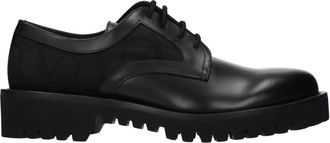 Valentino Garavani Herrens Derby-Schuhe aus schwarzem Leder