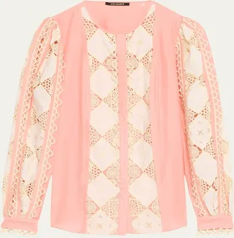 Kobi Halperin Novi Lace-Embellished Blouse