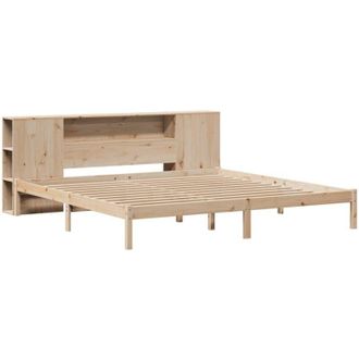 vidaXL Bookcase Bed without Mattress 180x200 cm Super King Solid Wood Pine vidaXL