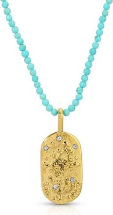 Kozakh Sunrise Zodiac Pendant Necklace in Gold/turquoise Sagittarius at Nordstrom