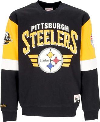 Mitchell & Ness Pittsburgh Steelers Crewneck Sweatshirt - Heren - Sweatshirts - Zwart - XL - Katoen - Hoodies & sweatvesten