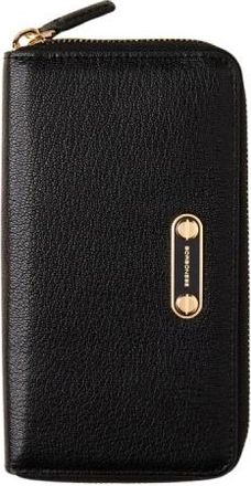 Borbonese Medium Zip Around Portemonnee - Dames - Portefeuilles - Zwart - ONE Size - Leer - Accessoires
