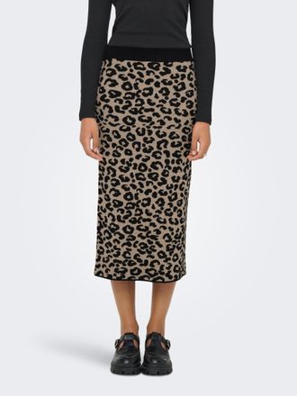 Only Strickrock ONLY ONLIBI JQ SKIRT CC KNT, Damen, Gr. M (38), schwarz (schwarz pattern:with trench coat melange), Strick, Obermaterial: 50% Viskose, 27% 