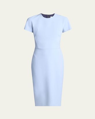 Victoria Beckham Fitted Wool Blend T-Shirt Dress