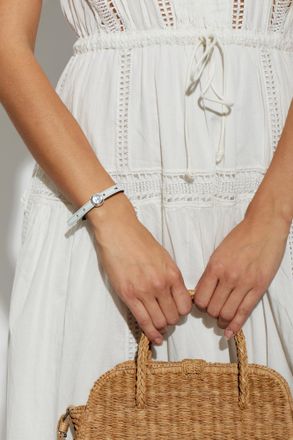 Tory Burch Leather Bracelet, Womens, Light Blue