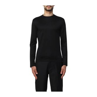 Emporio Armani Long Sleeve T-Shirts, male, Blue, 3XL, Long Sleeve Crew Neck T-Shirt