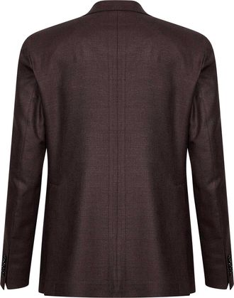 Tagliatore Mens Blazer Vesuvio Dark Brown Silk-Wool Jacket