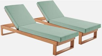 Sweeek Tumbona De Madera De Eucalipto Multiposici&oacute;n, Set De 2