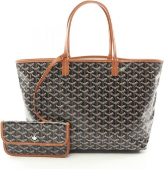 Goyard Black Brown Multi-Color Coated Canvas Leather Tote Bag (Pre-Owned)