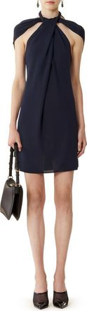 Lanvin Tie-Neck Top In Viscose in Navy Blue at Nordstrom, Size X-Small